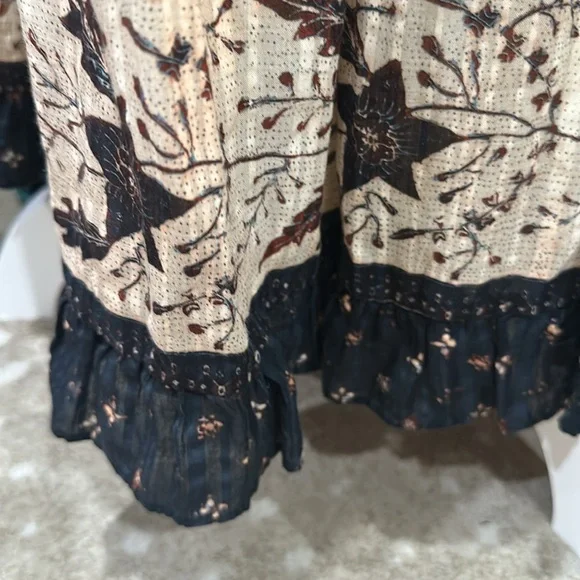 Ulla Johnson Black and Cream Floral Dress - Picture 6 of 6